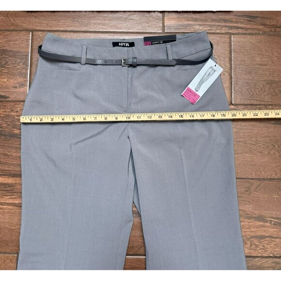 Apt 9 Curvy Fit Straight Leg Belted Trouser Pants Women's Sz 8S NWT - Picture 3 of 9